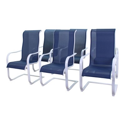 Courtyard Casual Santa Fe Aluminum Spring Chair Sling Bucket Set of 6