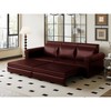 93.7" Faux Leather Chesterfield 3-in-1 Convertible Sofa Bed with Pull-Out Bed, Rolled Arms and Nailhead Trim - 2 of 4