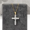 Ross-Simons 0.40 ct. t.w. Baguette and Round Diamond Cross Pendant Necklace in 14kt Yellow Gold - 3 of 4