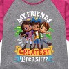 Girls' - Santiago of The Sea - My Friends Greatest Treasure Shirt Tail Raglan Graphic T-shirt - 2 of 4
