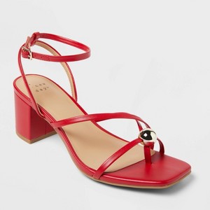 Women's Phoebe Strappy Ball Ornament Heels - A New Day™ - 1 of 4