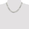 Black Bow Jewelry Men's 9.5mm Sterling Silver Flat Figaro Chain Necklace - 2 of 4
