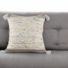 20" X 20" Brown and White Cotton Abstract Throw Pillow - 2 of 4