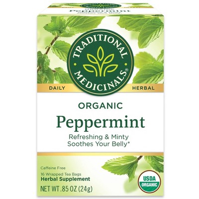 Traditional Medicinals Organic Peppermint Herbal Tea - 16ct