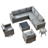 XIZZI Premium Outdoor Swivel Chair Sofa Set in 7 Colors, Modular Patio Seating with Swivel Chairs, Add-Ons Like Coffee Table and Fire Pit - 2 of 4