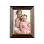 Lawrence Frames Walnut and Black Wood 5x7 Picture Frame - Gold Line 41657