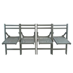 Gulches Fully Assembled Slatted Folding Chairs ¨C 220LBS Capacity, Set of 2/4 for Home, Weddings & Indoor/Outdoor Events - 1 of 4