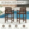 Resenkos Counter Bar Stools Set, Counter Stool Set,Patio HDPE Adirondack Bar Chairs Set of 2 with Wide Armrests-Brown - 2 of 4