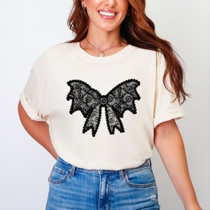 Simply Sage Market Lace Bow  Garment Dyed Tee - 1 of 4