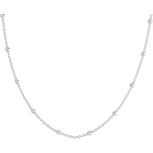 Gold Beaded Wave Chain Necklace for Women, 14K Gold Plated Layered Minimalist Choker - 1 of 4