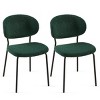 Boucle Dining Chairs Set of 2,Modern Curved Back Upholstered Accent Chairs with Black Metal Legs for Dining Room-Baofuwish - 2 of 4
