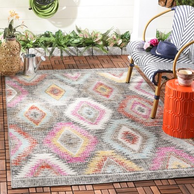 Gray Multi 3' x 5' Reversible Synthetic Area Rug