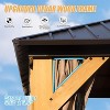 DOMETOUR 10x14FT Cedar Wood Hardtop Gazebo with Steel Roof, Netting & Curtains for Patio, Backyard, Deck, Lawn - 3 of 4