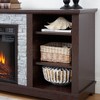 70.12" TV Stand With 23" Fireplace Insert, Large TV Desk Storage Rack With Faux Stacked Stone Surround And Open Shelves Storage For Living Room - 3 of 4