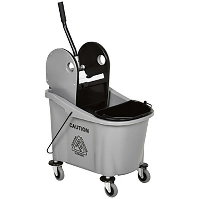 9.5 Gallon Mop Bucket, Mopping Bucket With 4 Quiet Unmarked Wheels, 2 Separate Buckets, Metal Handle, Home Mop Bucket For Apartment, Bathroom