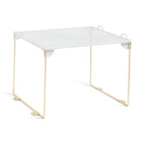 U Brands 8" Mesh Locker Shelf White and Gold - 1 of 4