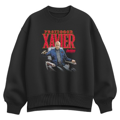Women's - Avengers - Prof Xavier Oversized Fleece Crew Sweatshirt