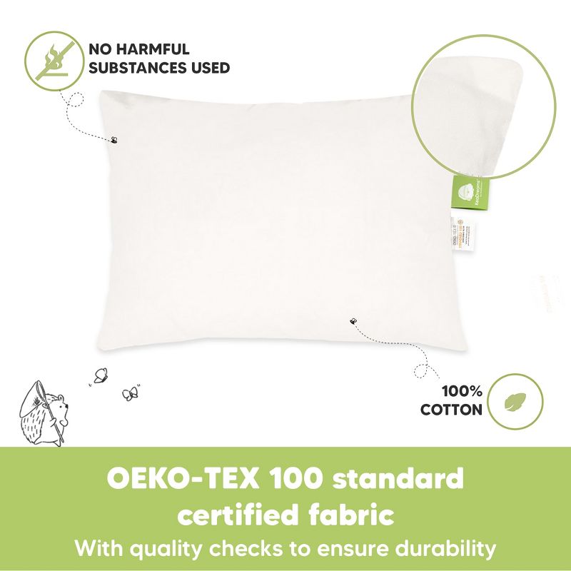 KeaBabies Toddler Pillow - Soft Organic Cotton Kids Pillows for Sleeping - 13X18 Travel Pillow for Kids Age 2-5, 6 of 11