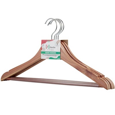 DEILSY Cedar Suit Hangers with Anti-Slip Pant Bar – 12 Pack