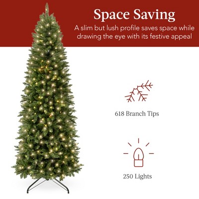 6' Pre-Lit Green Spruce Pencil Christmas Tree with Incandescent Lights