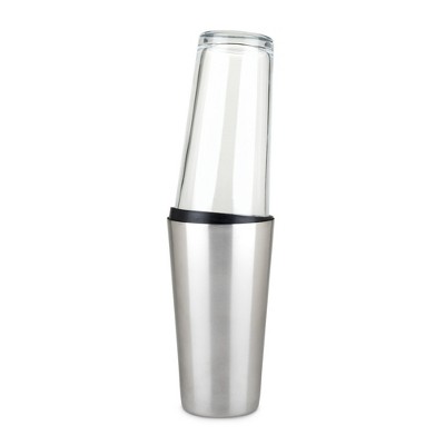 Stainless Steel and Glass Boston Cocktail Shaker Set