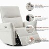 PAGED Modern 360 Degree Swivel Recliner Chair, PU Leather Rocking Chair with Side Pocket, Comfy Accent Chair for Bedroom, Living Room - 3 of 4