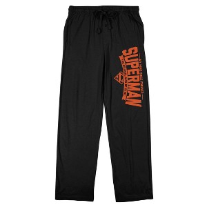 Superman Original Man of Steel Logo Men's Black Graphic Sleep Pants - 1 of 4