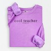 Simply Sage Market S.W.Smiley Cool Teacher  Lightweight Garment Dyed Sweatshirt - 2 of 4