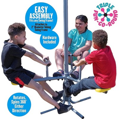 XDP Recreation Triple Fun-Go-Round 360 Degree Outdoor Spinning Ride