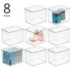 mDesign Plastic Kitchen Pantry/Fridge Storage Organizer, Hinge Lid 6 Pack, Clear - 2 of 4