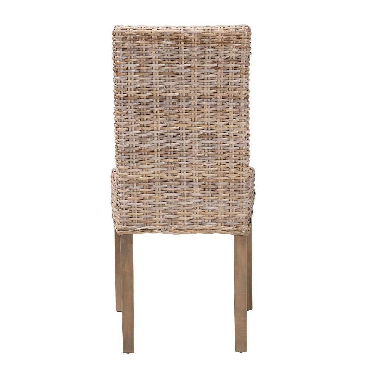 bali & pari Nevina Rattan and Mango Wood Dining Chair Kubu Gray/Rustic Taupe - thumbnail 5
