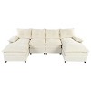 115" U-Shaped Chenille Sectional Sofa,6-Seater Couch with Adjustable Armrest Pillows,Modern Modular Sofa for Living Room Office-Baofuwish - 3 of 4
