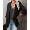 Clearlove Womens Blazer Jackets Roll Up Long Sleeve Open Front Loose Business Casual Coats with Pockets - 3 of 4
