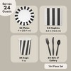 Blue Panda 144 Piece Black and White Party Supplies - Serves 24 Striped Plates, Napkins, Cups, Cutlery for Birthday, Graduation - 4 of 4