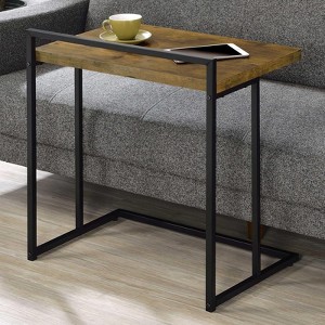 Vynxaria Antique Nutmeg Rectangular Top Snack Table - 1 of 4