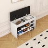 NicBex 31.49" Storage Bench Shoe Rack Bench Shoe Storage Organizer Comfortable Cushion for Entryway - 3 of 4