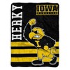 Sleep Squad Iowa Hawkeyes Herky the Hawk Mascot 60 x 80  Raschel Plush Blanket - 2 of 4