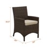 Covers & All Universal 24 in W Arm Dining Chair, Aspen Wicker w / Sunbrella Cushions - 3 of 4