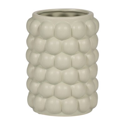 Sagebrook Home 7" Ceramic Bubble Vase - Contemporary Cucumber Green For Decorative Table Accent - Stylish Home or Office Decor - Floral Arrangement