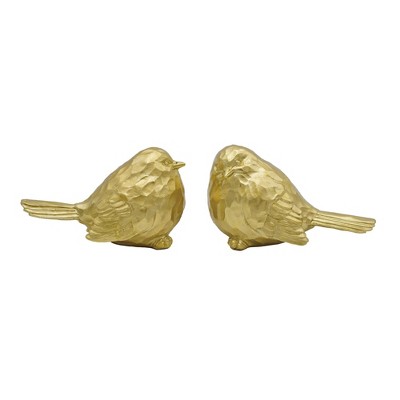 Transpac Resin Gold Bird Set of 2 Home Decorations Spring
