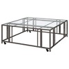 Coaster,Adri Square Glass Top Coffee Table with Casters - 3 of 4