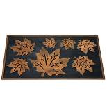 Collections Etc Embossed Bronze-Colored Finish Fall Leaf Design Door Mat 1'6"x2'6"