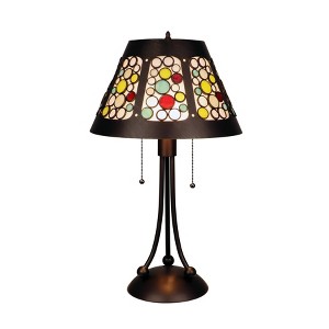 Chloe Lighting CHRT005GB14-TL2 Retro Stained-Glass Brush Gold Retro Table Lamp - 1 of 4