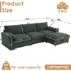 TiramisuBest 130"/96.5" Modular L Shape Chenille Sectional with Folding Table, 2 Armrest Pillows and Free Movement Ottoman, Chenille-5 Seat/4 Seat - 3 of 4