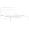 vidaXL Double Bed Frame with Headboard - Robust Metal Construction, Ample Storage, Modern Design - White, 59.1"x78.7" - 2 of 4
