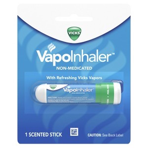 Vicks VapoInhaler, Portable Nasal Inhaler, Non-Medicated, Menthol Scent, 1 Stick - 1 of 4