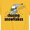 Boys' - Peanuts - Snoopy & Woodstock Chasing Snowflakes Christmas Short Sleeve Graphic T-Shirt - 2 of 4