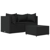 VidaXL 2 Piece Patio Lounge Set with Cushions Poly Rattan Gray - 2 of 4