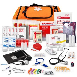 First Responder Trauma First Aid Kit Bag – Fully Stocked Emergency Medical Kit for Workplace, Vehicle & Home – OSHA & ANSI Compliant – Portable - 1 of 4