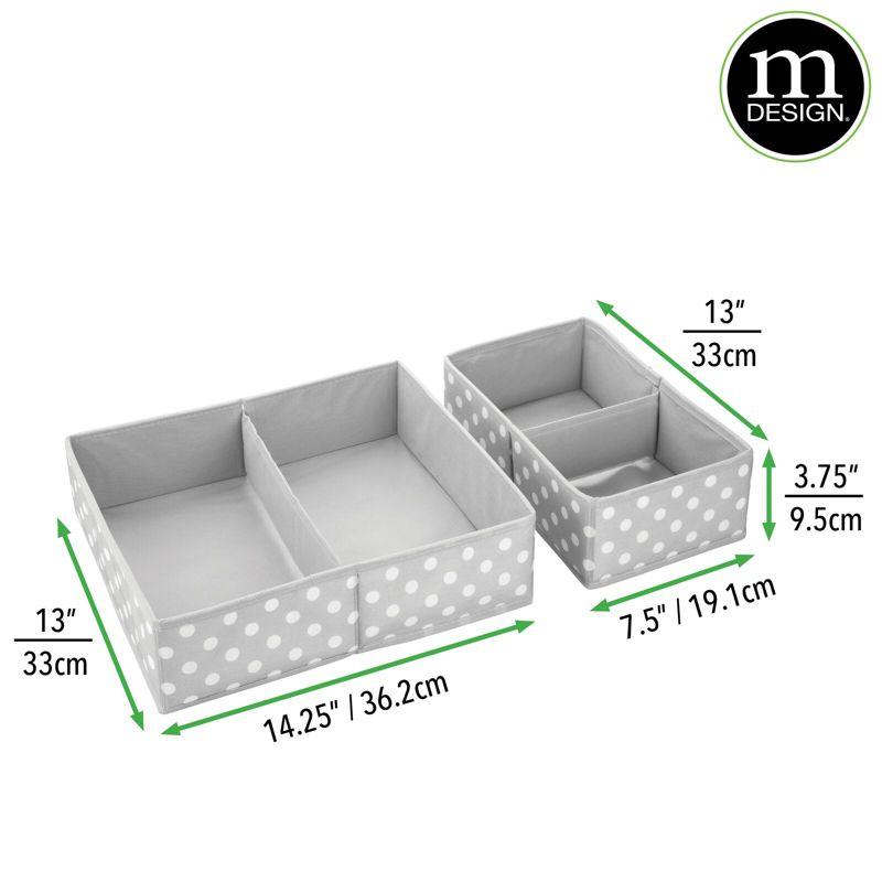mDesign Fabric Nursery Divided Drawer Storage Bin, 4 of 10